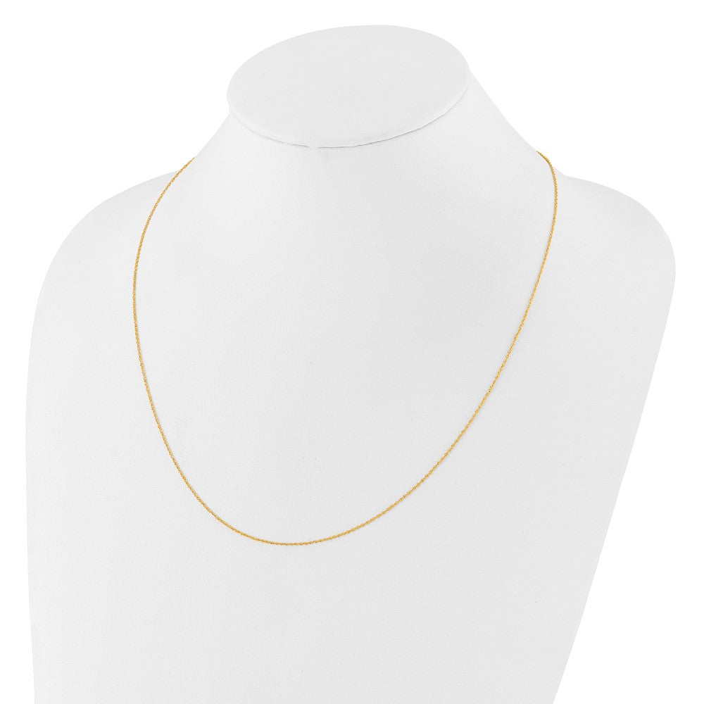 22 Inch 14K Yellow Gold Adjustable .95mm Sparkle Singapore Chain Necklace