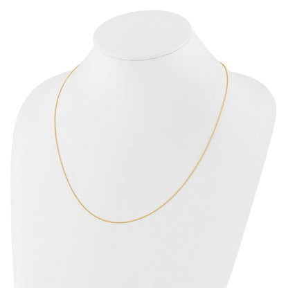 22 Inch 14K Yellow Gold Adjustable .95mm Sparkle Singapore Chain Necklace