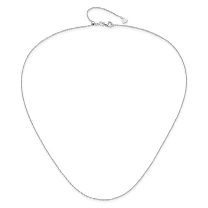 22 Inch 14K White Gold Adjustable .95mm Sparkle Singapore Chain Necklace