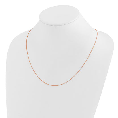 22 Inch 14K Rose Gold Adjustable .85mm Wheat Chain Necklace