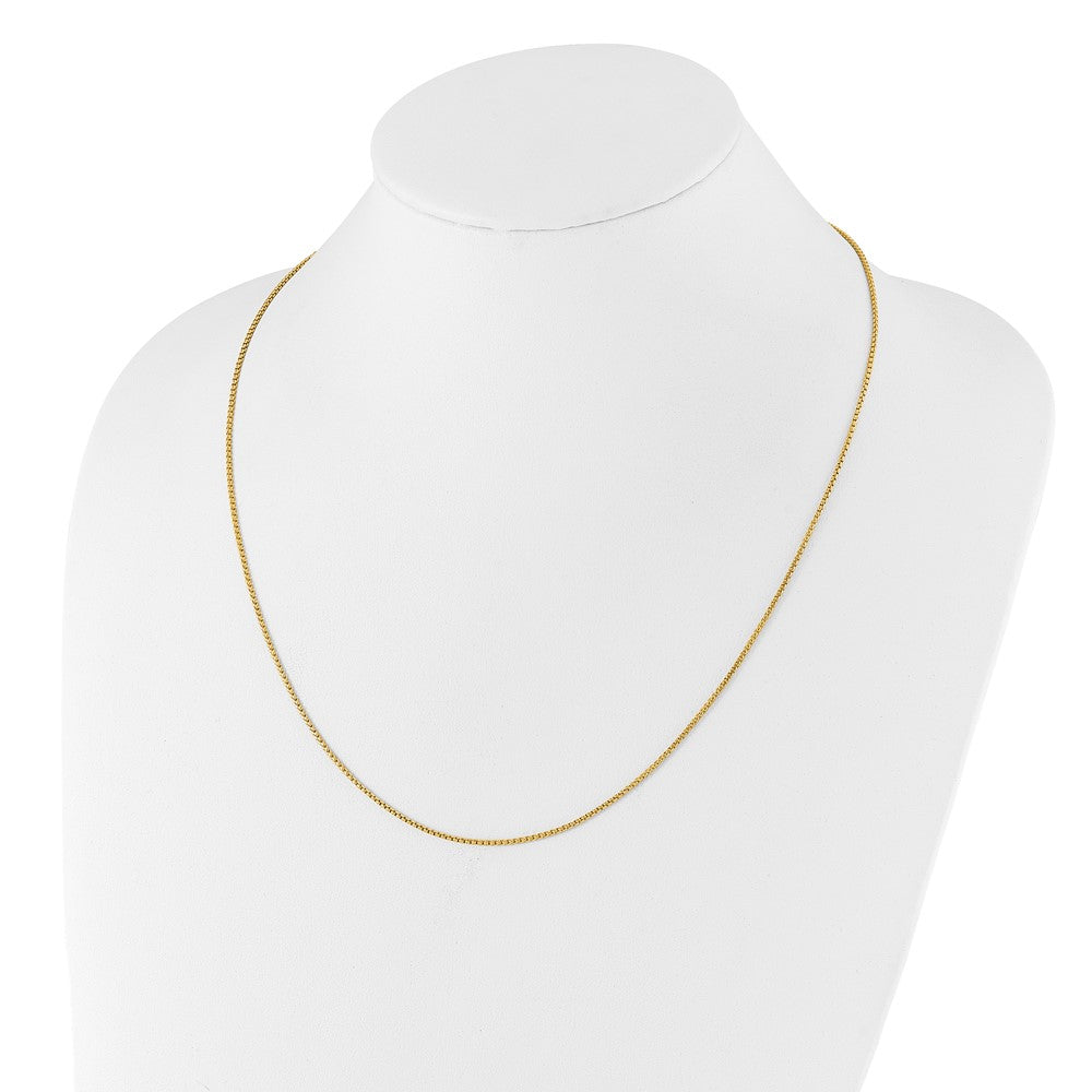 26 Inch 14K Yellow Gold Adjustable 1.35mm Round Box Chain Necklace