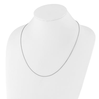 22 Inch 14K White Gold Adjustable 1.35mm Round Box Chain Necklace