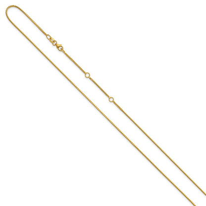 18 Inch 14K Yellow Gold 1.1mm Franco 1In+1In Adjustable Chain Necklace