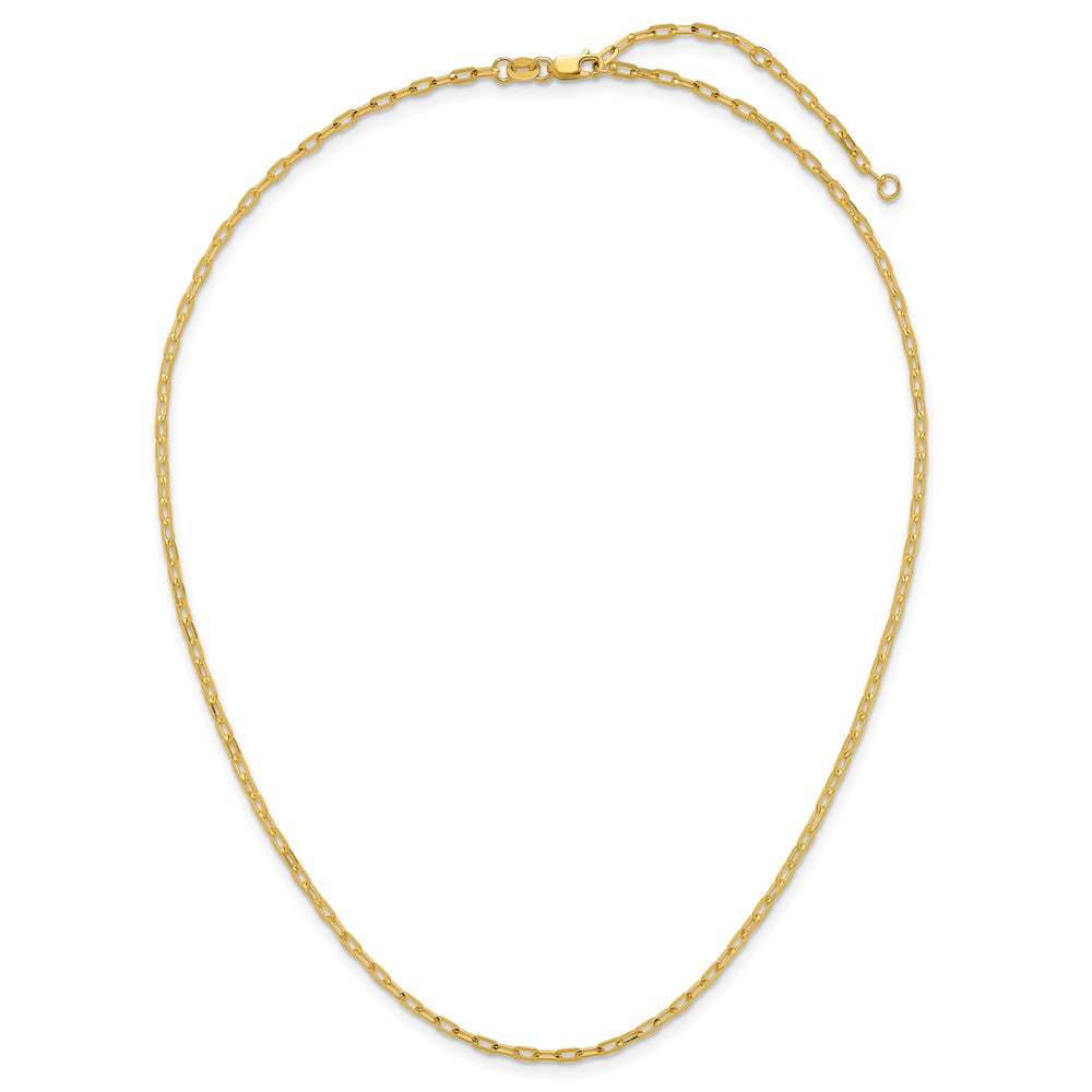 18 Inch 14K Yellow Gold 1.1mm Franco 1In+1In Adjustable Chain Necklace