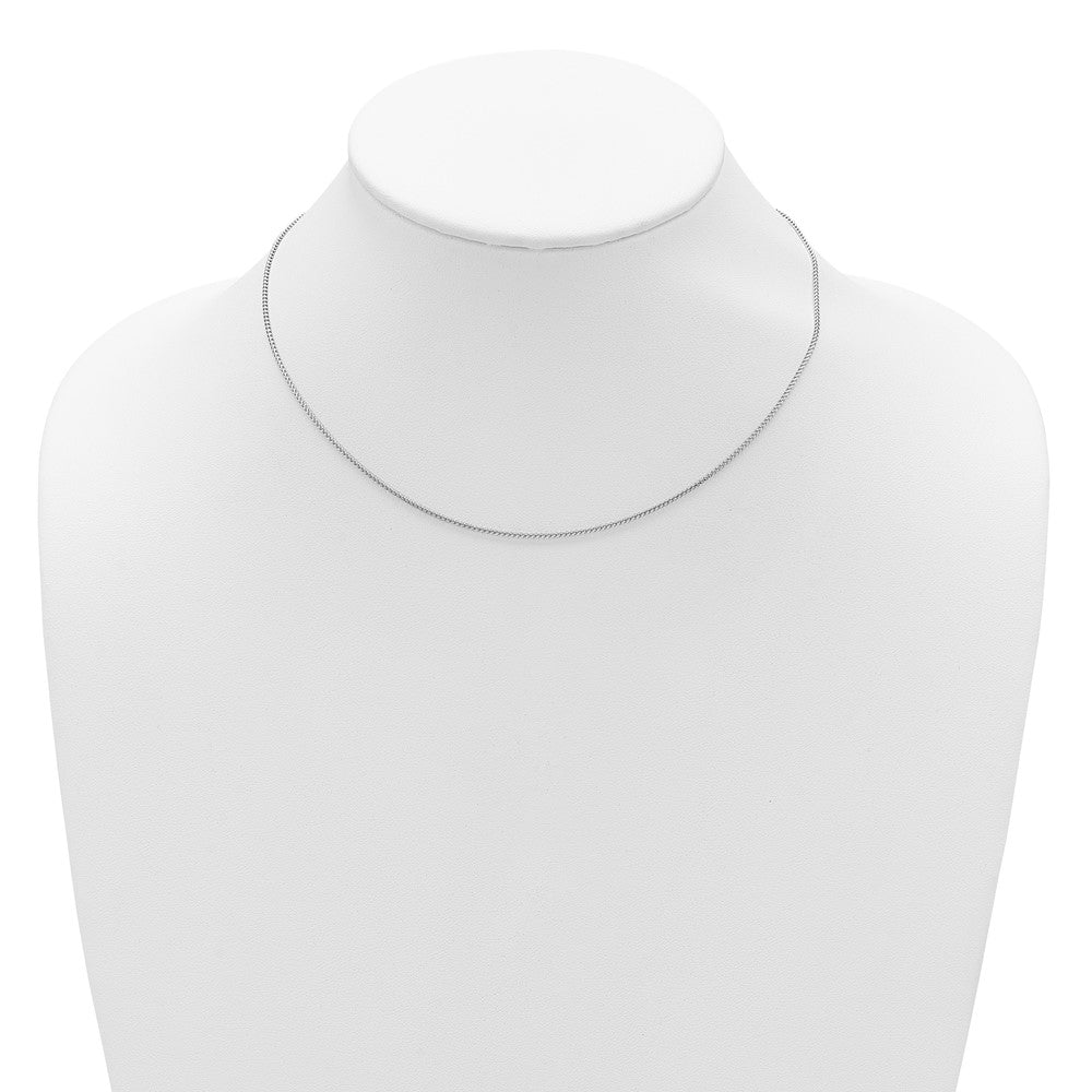 2 Inch 14K White Gold 1.1mm Franco 1In+1In Adjustable Chain Necklace