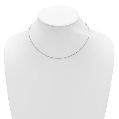 18 Inch 14K White Gold 1.1mm Franco 1In+1In Adjustable Chain Necklace