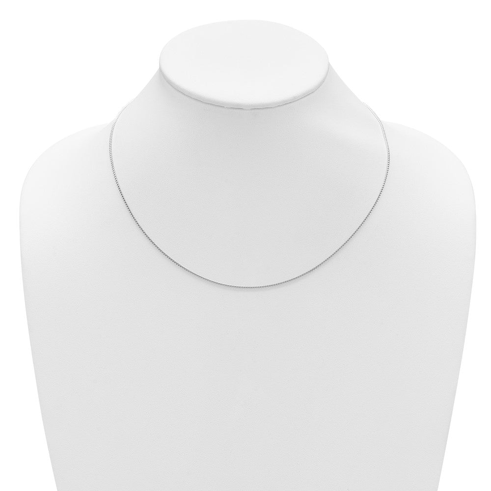 2 Inch 14K White Gold 1.1mm Franco 1In+1In Adjustable Chain Necklace