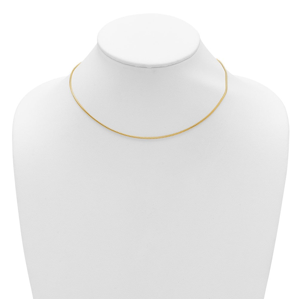 2 Inch 14K Yellow Gold 1.25mm Franco 1In+1In Adjustable Chain Necklace