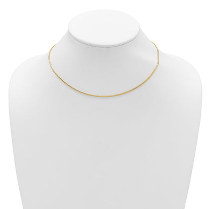 18 Inch 14K Yellow Gold 1.25mm Franco 1In+1In Adjustable Chain Necklace