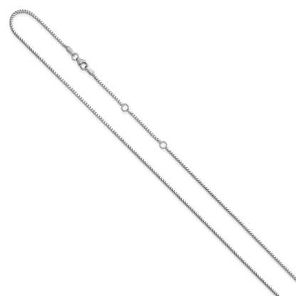 18 Inch 14K White Gold 1.25mm Franco 1In+1In Adjustable Chain Necklace