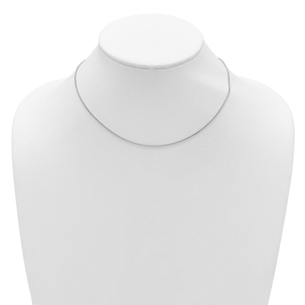 2 Inch 14K White Gold 1.25mm Franco 1In+1In Adjustable Chain Necklace