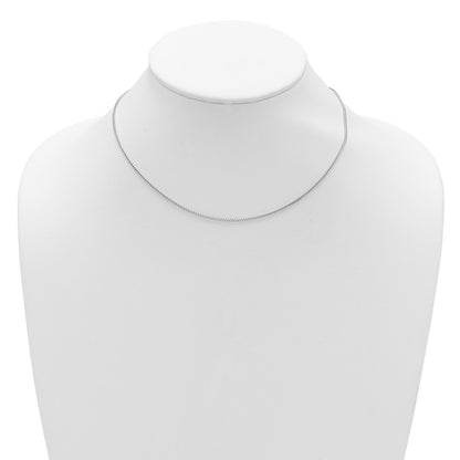 18 Inch 14K White Gold 1.25mm Franco 1In+1In Adjustable Chain Necklace