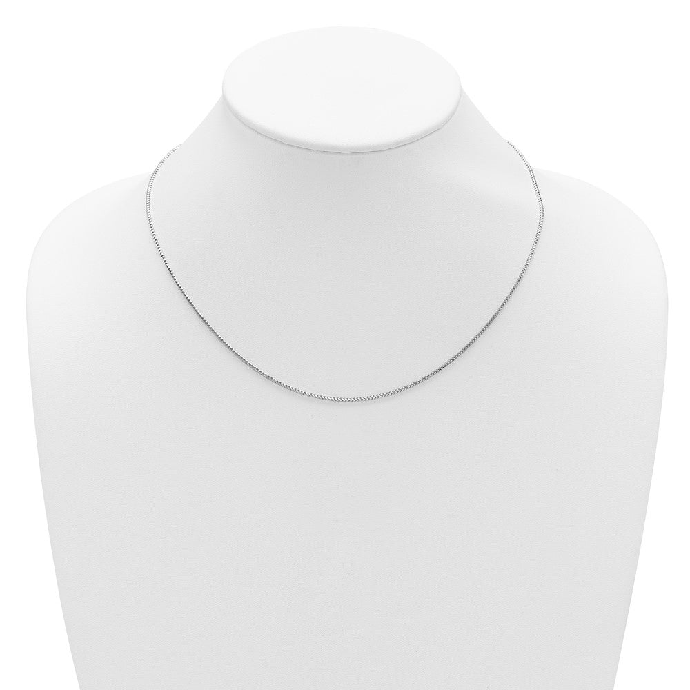 2 Inch 14K White Gold 1.25mm Franco 1In+1In Adjustable Chain Necklace