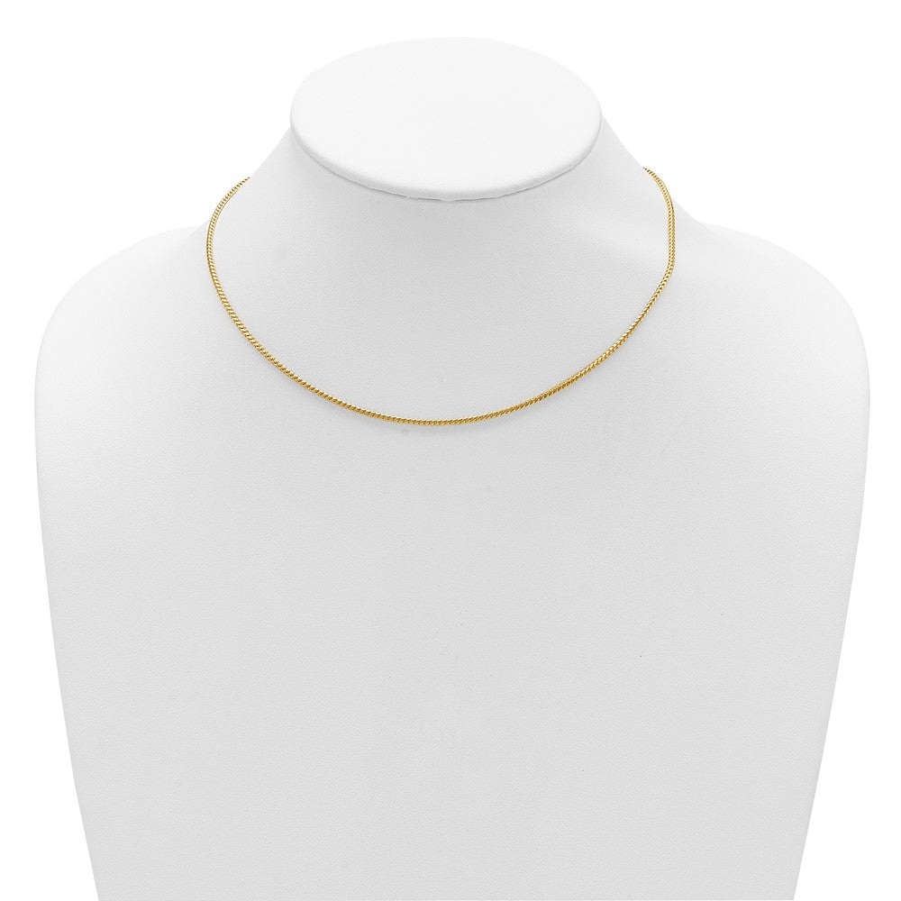 18 Inch 14K Yellow Gold 1.5mmmm Franco 1In+1In Adjustable Chain Necklace