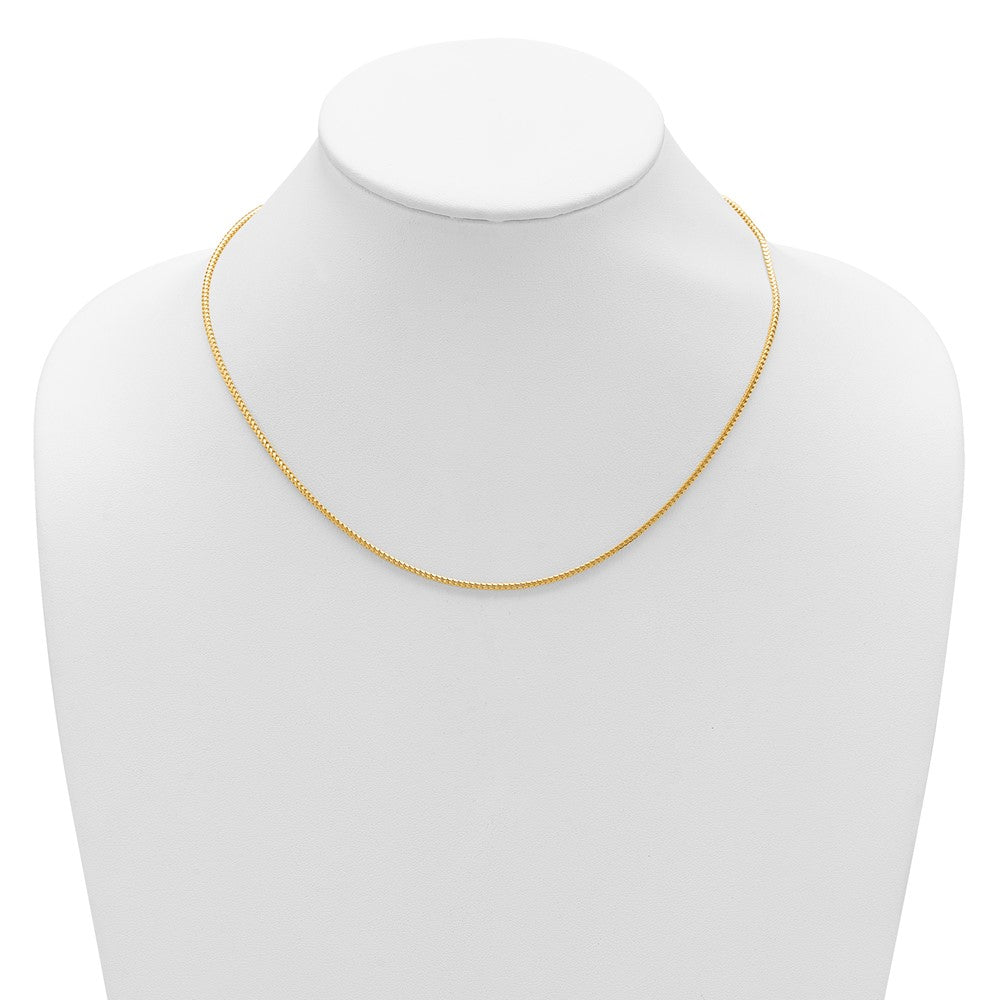 18 Inch 14K Yellow Gold 1.5mmmm Franco 1In+1In Adjustable Chain Necklace