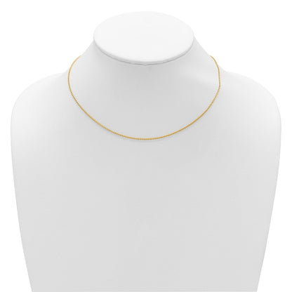 2 Inch 14K Yellow Gold 1.15mm D/C Open Franco 1In+1In Adjustable Chain Necklace