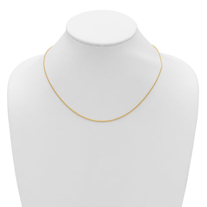 18 Inch 14K Yellow Gold 1.15mm D/C Open Franco 1In+1In Adjustable Chain Necklace