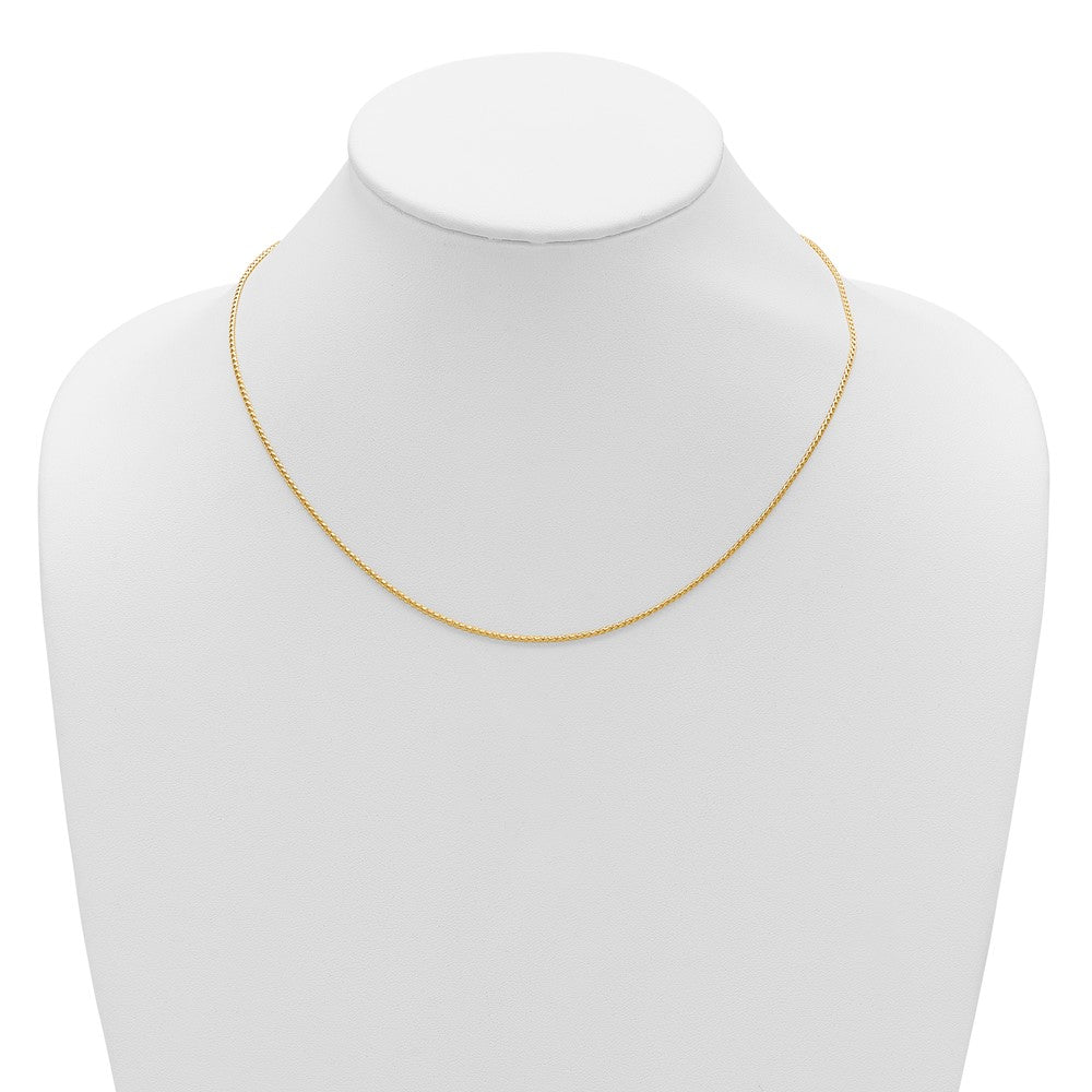 2 Inch 14K Yellow Gold 1.15mm D/C Open Franco 1In+1In Adjustable Chain Necklace