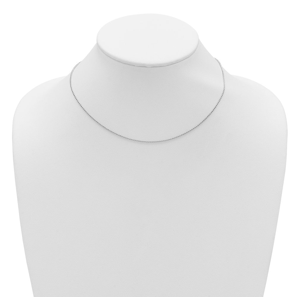 2 Inch 14K White Gold 1.15mm D/C Open Franco 1In+1In Adjustable Chain Necklace