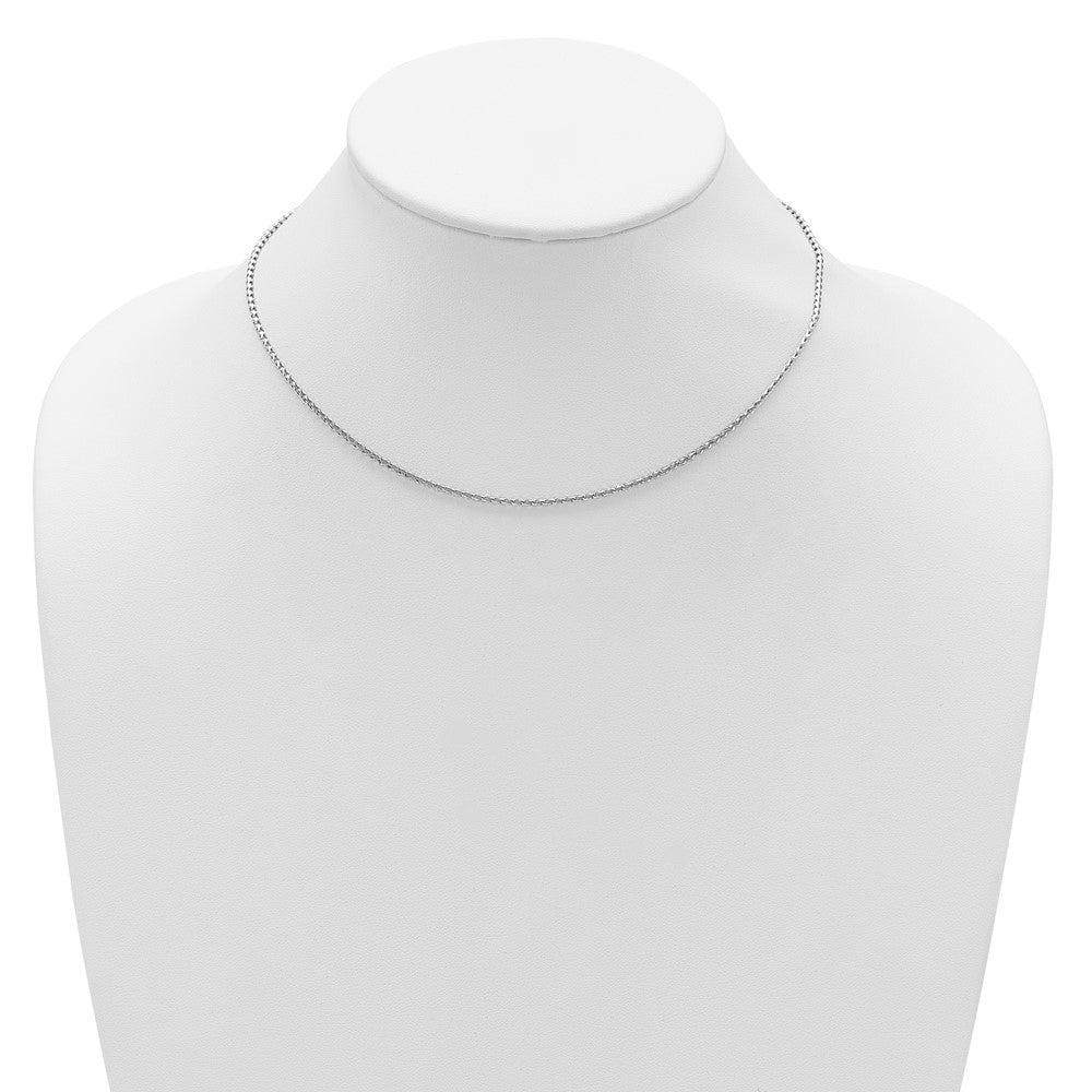 18 Inch 14K White Gold 1.65mm D/C Open Franco 1In+1In Adjustable Chain Necklace