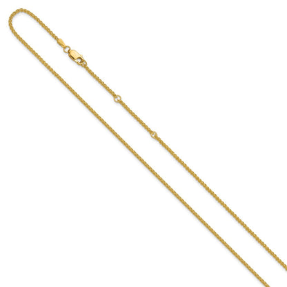 2 Inch 14K Yellow Gold 1.65mm Spiga 1In+1In Adjustable Chain Necklace