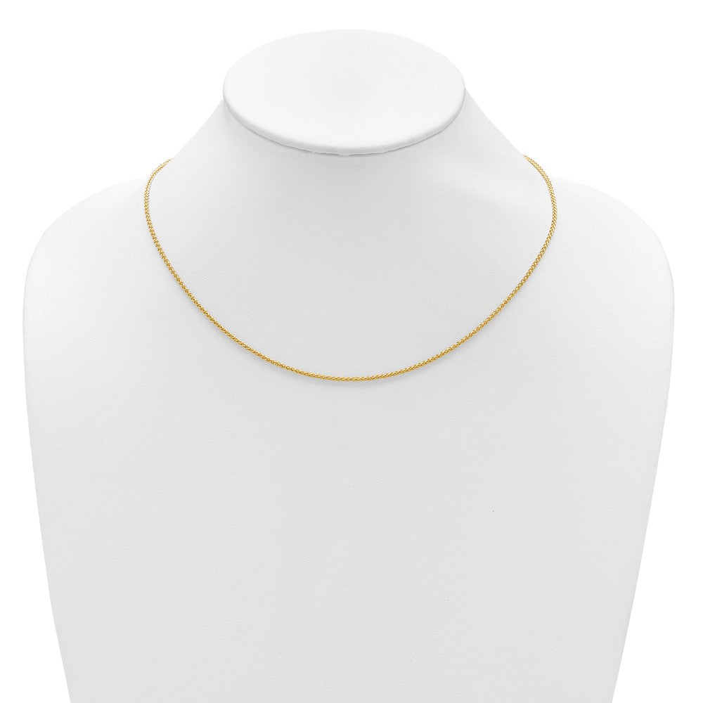 2 Inch 14K Yellow Gold 1.65mm Spiga 1In+1In Adjustable Chain Necklace
