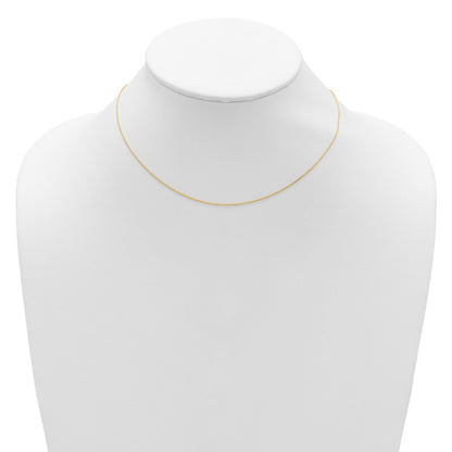 2 Inch 14K Yellow Gold .8mm Round Cable 1In+1In Adjustable Chain Necklace