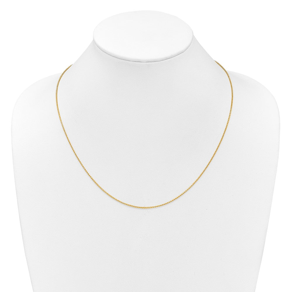 22 Inch 14K Yellow Gold Adjustable 1.15mm D/C Open Franco Chain Necklace