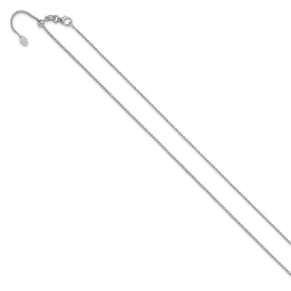 22 Inch 14K White Gold Adjustable 1.15mm D/C Open Franco Chain Necklace