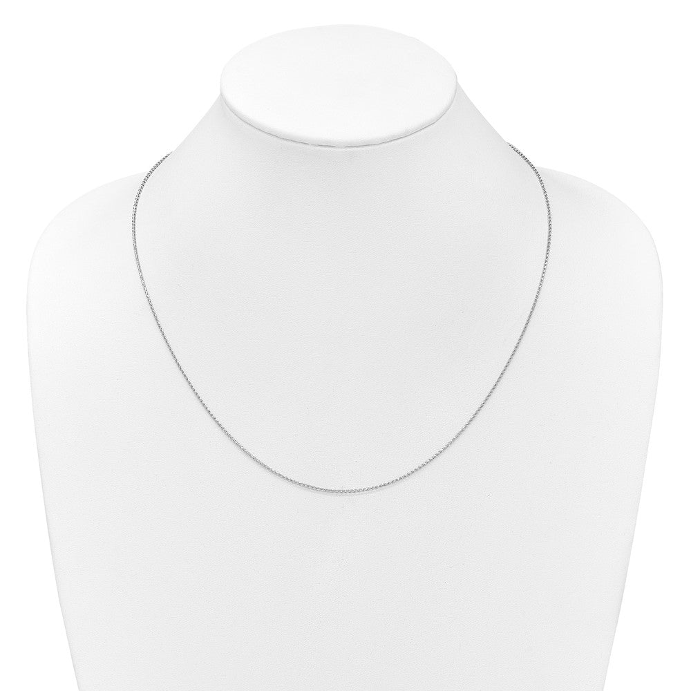 22 Inch 14K White Gold Adjustable 1.15mm D/C Open Franco Chain Necklace