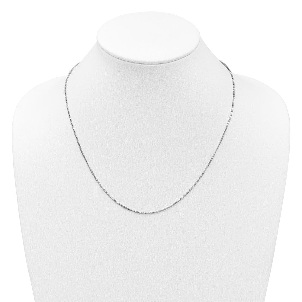 22 Inch 14K White Gold Adjustable 1.4mm D/C Open Franco Chain Necklace