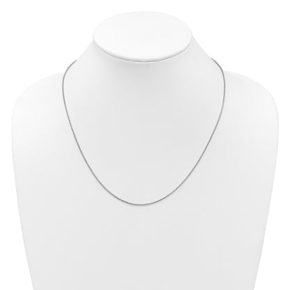 22 Inch 14K White Gold Adjustable 1.4mm D/C Open Franco Chain Necklace