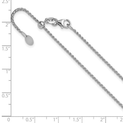 22 Inch 14K White Gold Adjustable 1.4mm D/C Open Franco Chain Necklace