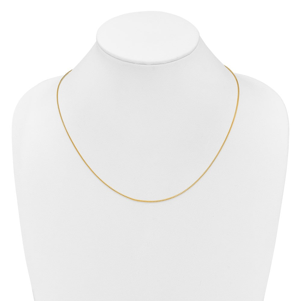 22 Inch 14K Yellow Gold Adjustable 1.1mm Franco Chain Necklace