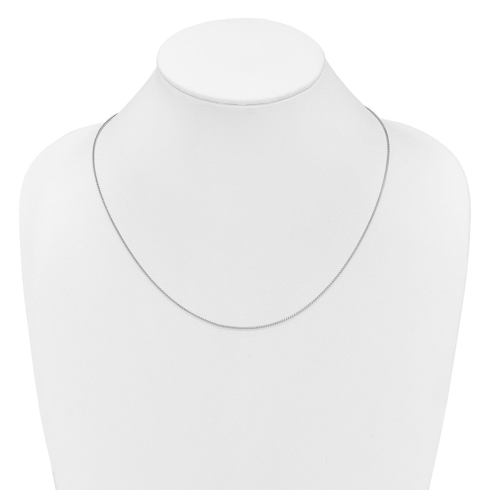 22 Inch 14K White Gold Adjustable 1.1mm Franco Chain Necklace