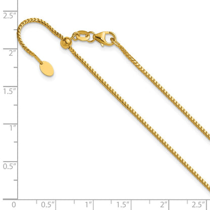26 Inch 14K Yellow Gold Adjustable 1.25mm Franco Chain Necklace
