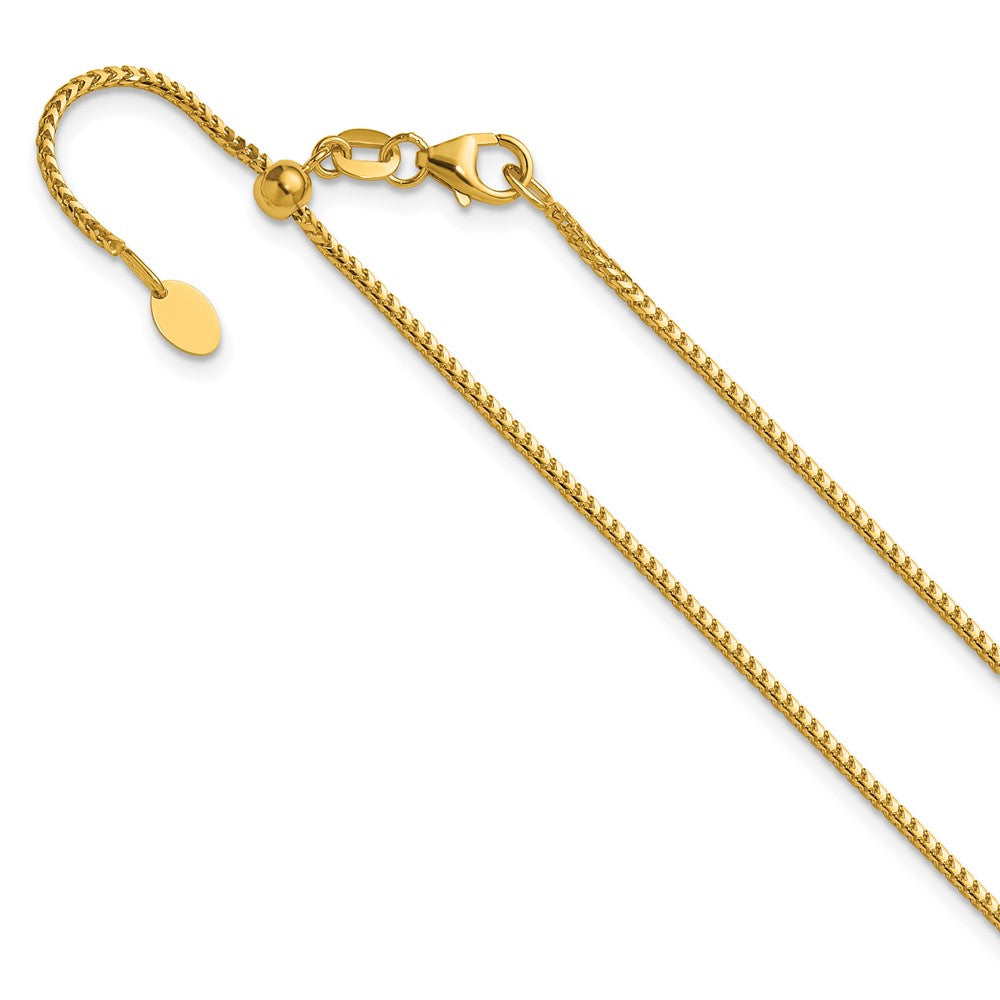 26 Inch 14K Yellow Gold Adjustable 1.25mm Franco Chain Necklace