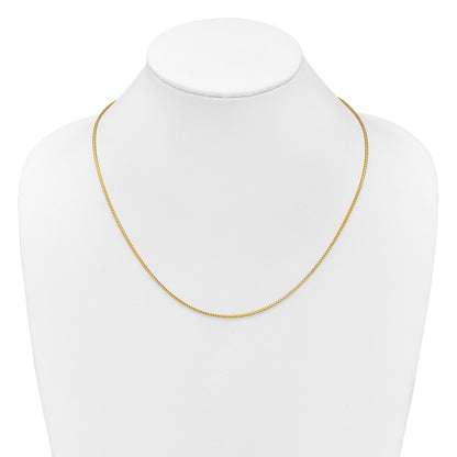 22 Inch 14K Yellow Gold Adjustable 1.5mm Franco Chain Necklace