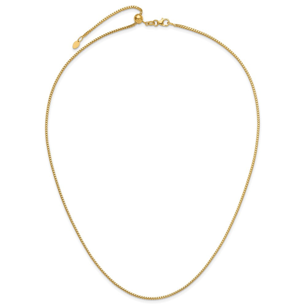 26 Inch 14K Yellow Gold Adjustable 1.5mm Franco Chain Necklace