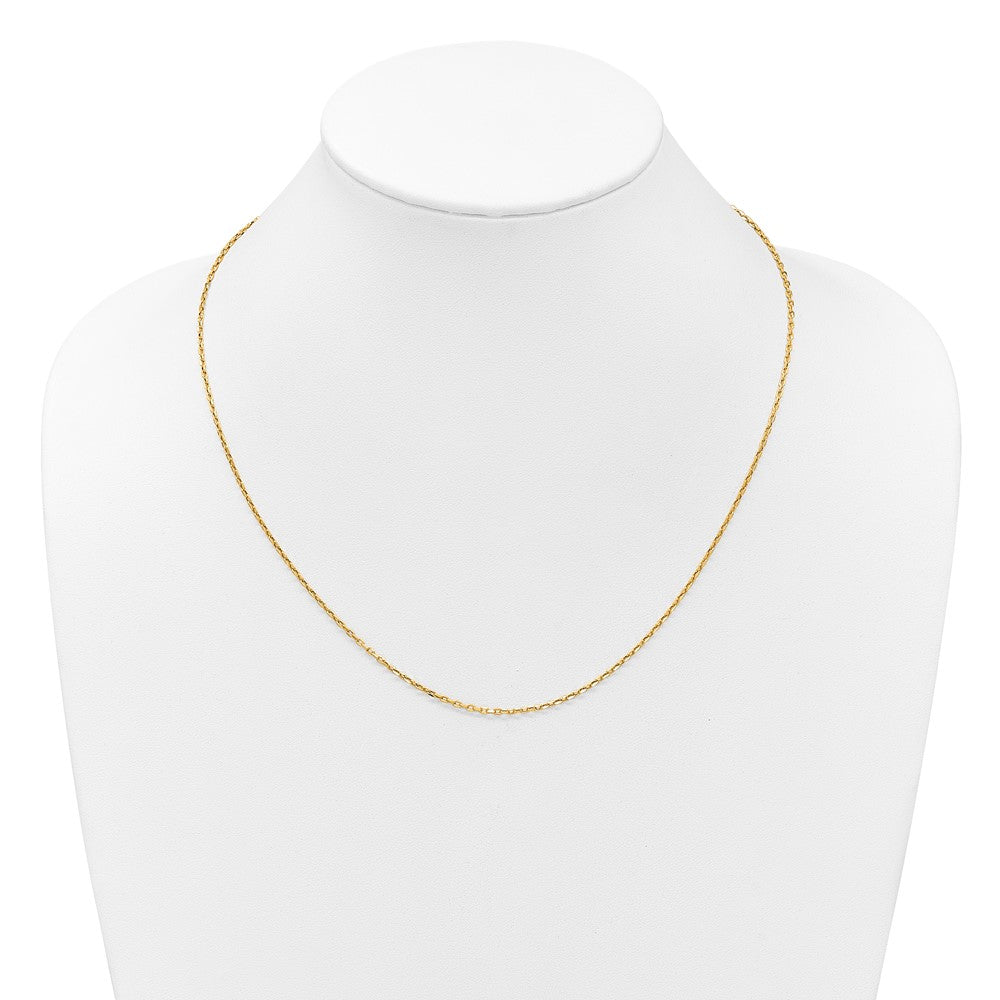 3 Inch 14K Yellow Gold Adjustable 1.65mm Semi Solid D/C Cable Chain Necklace