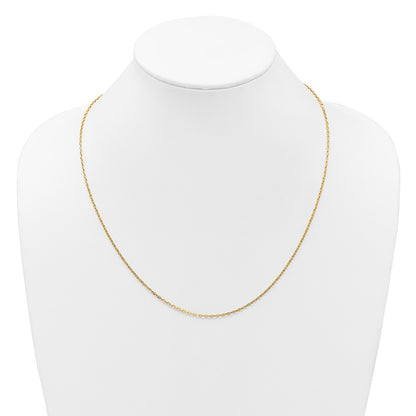 3 Inch 14K Yellow Gold Adjustable 1.65mm Semi Solid D/C Cable Chain Necklace