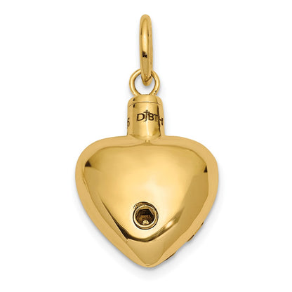 14k Yellow Gold Sentimental Expressions 14K Heart Remembrance Ash Holder Pendant
