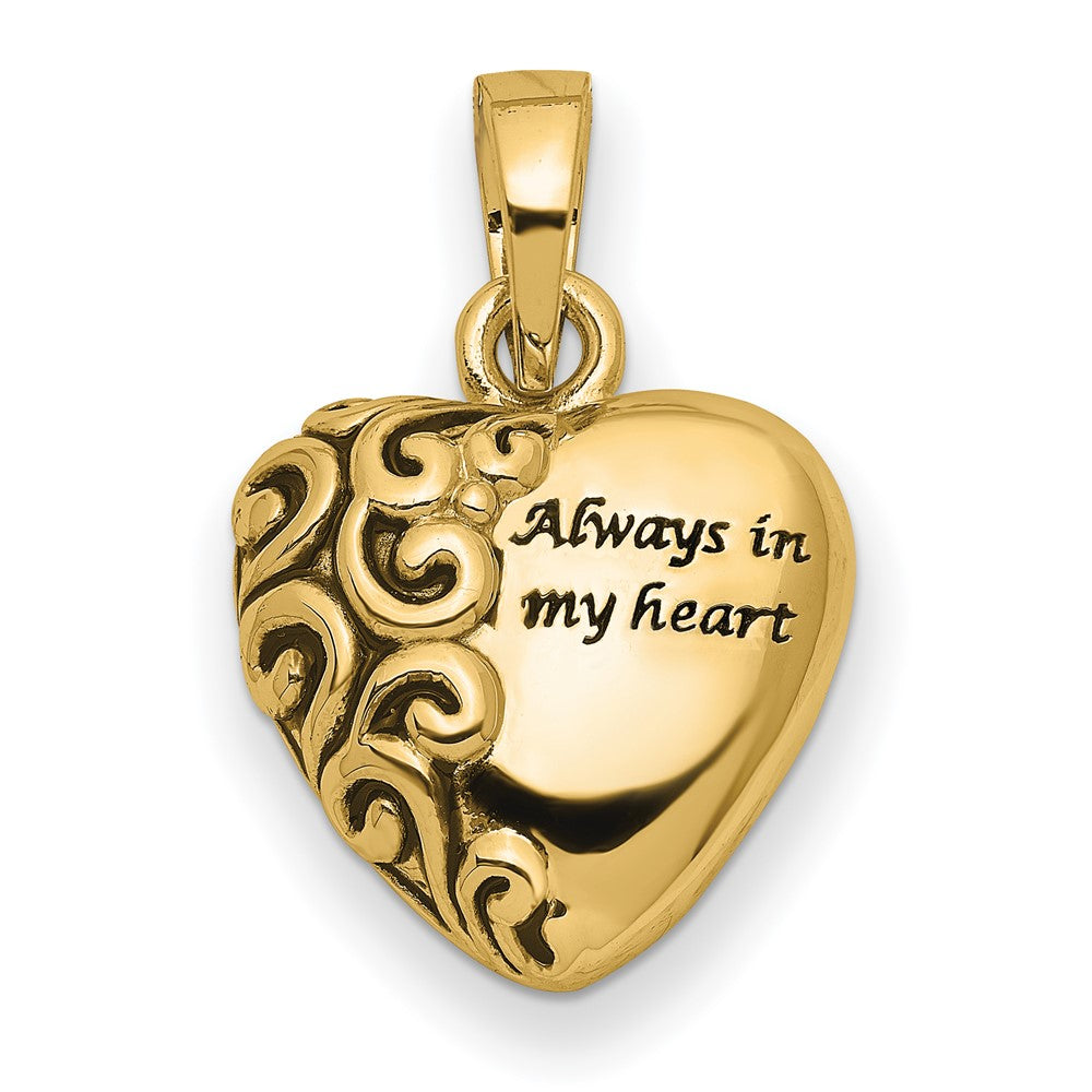 14k Yellow Gold Sentimental Expressions 14K Heart Remembrance Ash Holder Pendant