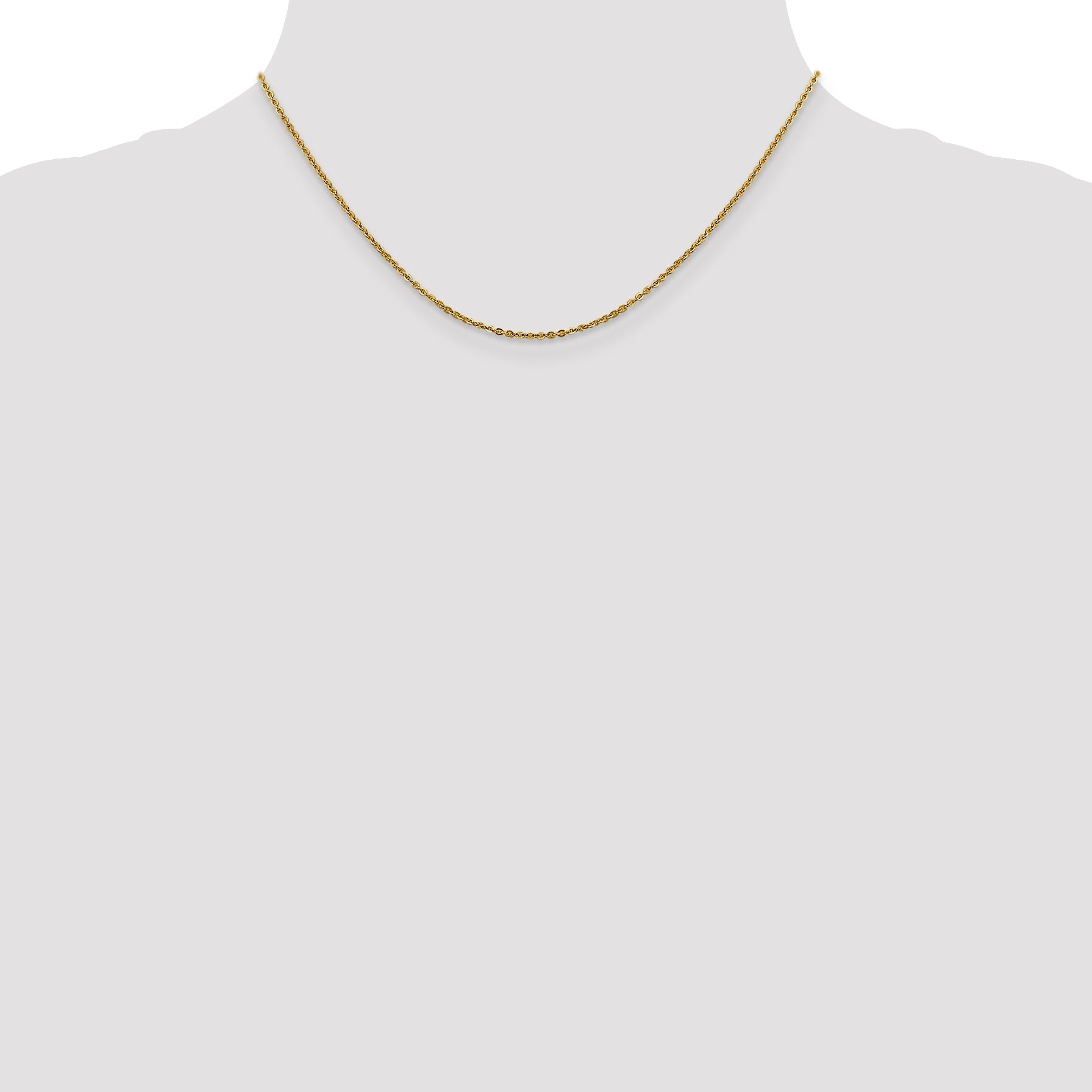 16 Inch 14K 1.7mm Flat Cable Chain Necklace