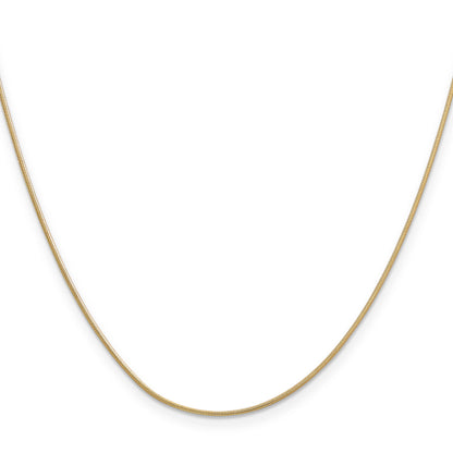 16 Inch 14K .9mm Round Snake Chain Necklace
