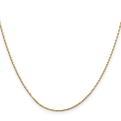 2 Inch 14K Yellow Gold .9mm Round Snake Chain Necklace