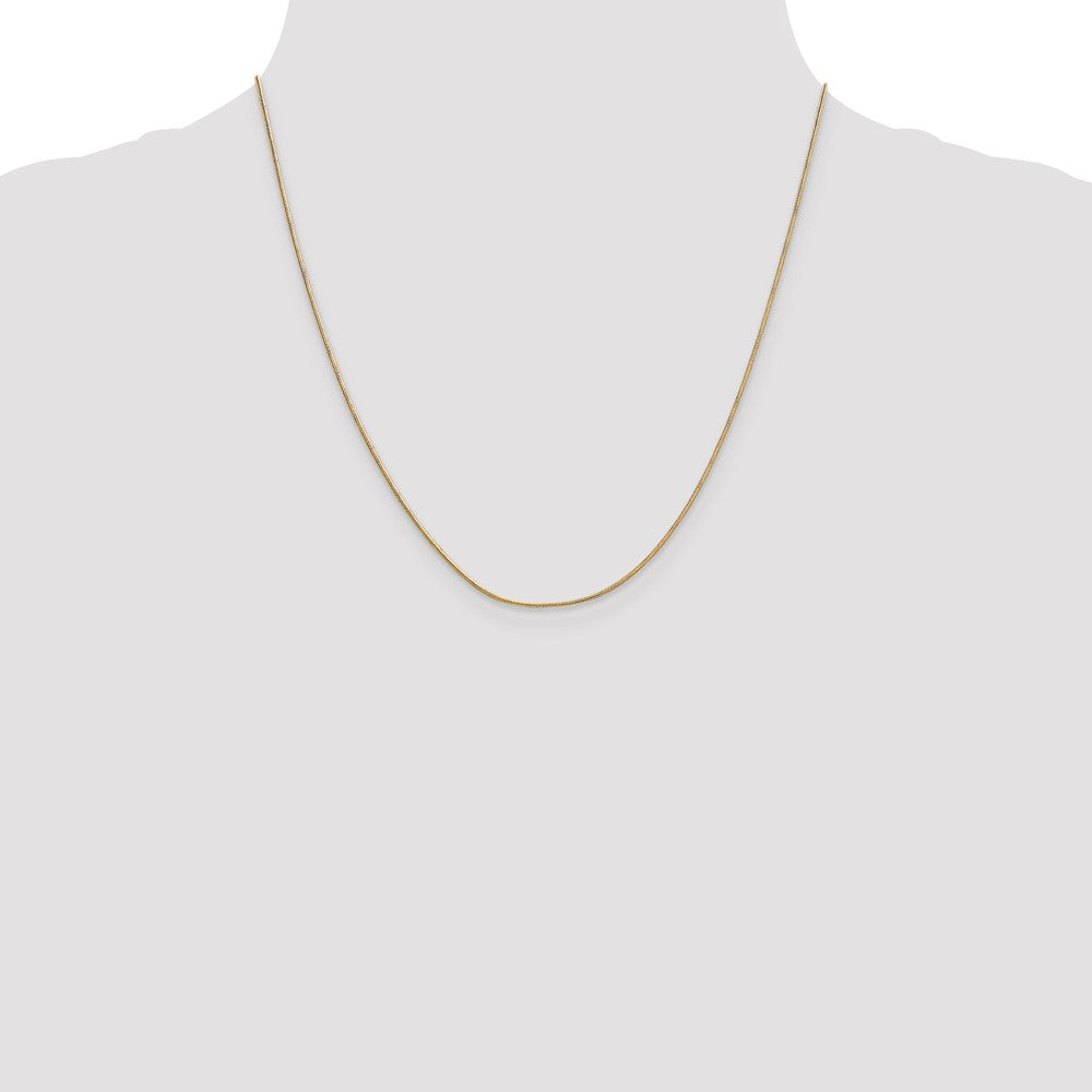 2 Inch 14K Yellow Gold .9mm Round Snake Chain Necklace