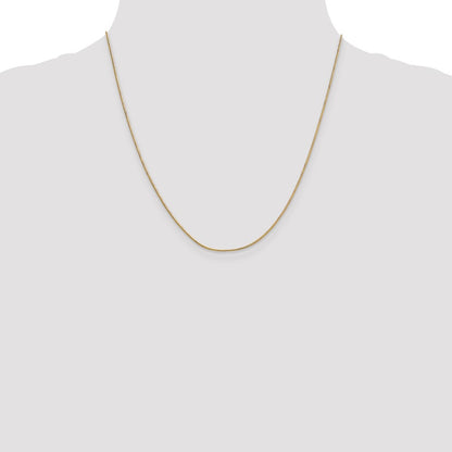 2 Inch 14K Yellow Gold .9mm Round Snake Chain Necklace