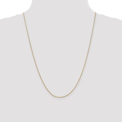 24 Inch 14K Yellow Gold .9mm Round Snake Chain Necklace