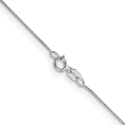 24 Inch 14K White Gold .5mm Baby Box With Spring Ring Clasp Chain Necklace
